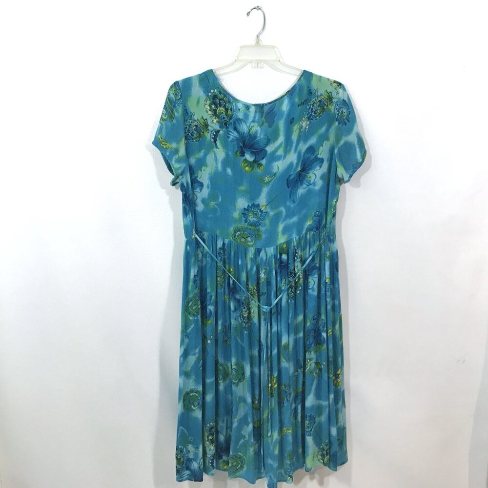 Vintage 80s 90s Casual Floral Midi Dress Multicolor BILA,L - Picture 6 of 9